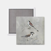 Aimant Aviaire argenté | Une paire (Recto/Verso)