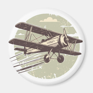 Aimant aviateur en biplan vintage