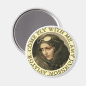 Aimant Aviatrice rétro Vintage (Recto/Verso)