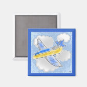 Aimant Avion à réaction Art numérique (Recto/Verso)