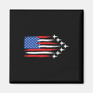 Aimant Avion à réaction de combat Drapeau américain Avion