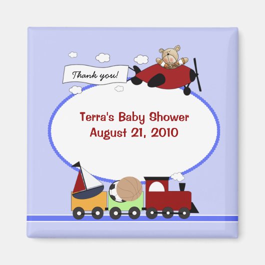 Aimant AVION & Baby shower DE TRAIN Favoriser l'aimant (Devant)
