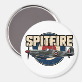 Aimant Avion de combat Spitfire de la Seconde Guerre mond (Recto/Verso)