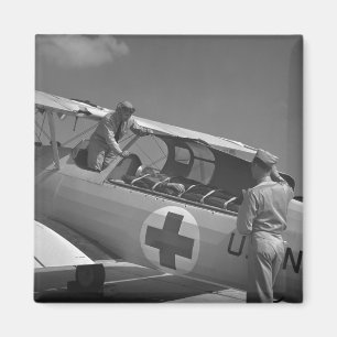 Aimant Avion de Croix-Rouge de 2ÈME GUERRE MONDIALE