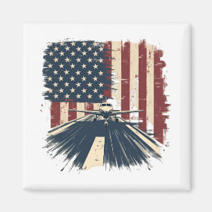 Aimant Avion pilote Avion American Flag Plane Aviation