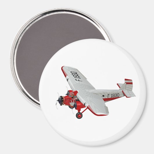 Aimant Avion rétro de dessin (Recto/Verso)