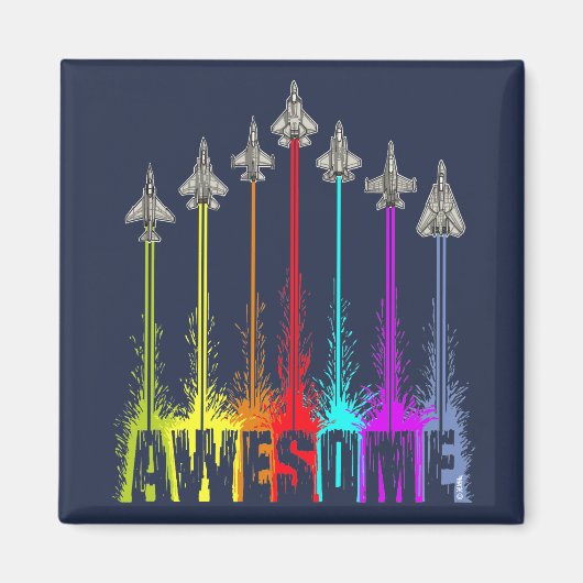 Aimant Avions de chasse impressionnants (Devant)