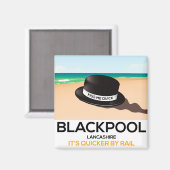 Aimant Avis de train de voyage casquette Blackpool "baise (Recto/Verso)