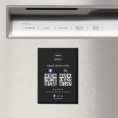 Aimant Avis social professionnel avec code Qr (In Situ (Lave-vaisselle))