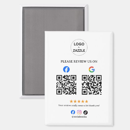 Aimant Avis social professionnel avec code Qr (Recto/Verso)