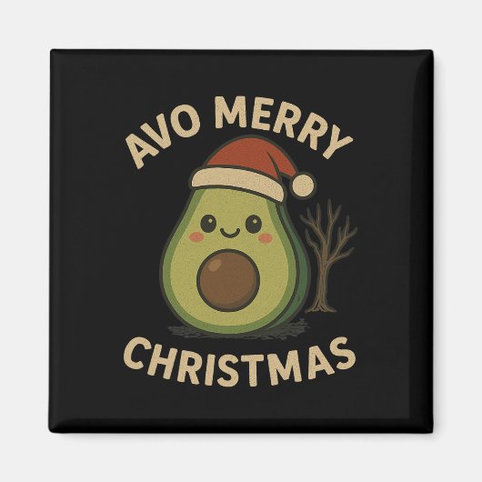 Aimant Avo Joyeux Noël Drôle Avocado Pun (Devant)