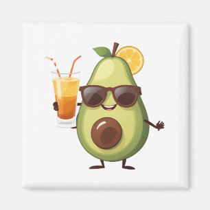 Aimant Avocado Amusants Vacances joyeuses Tropical Drink 