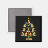Aimant Avocado Christmas Tree Lights Funny Avocado Xmas T (Recto/Verso)