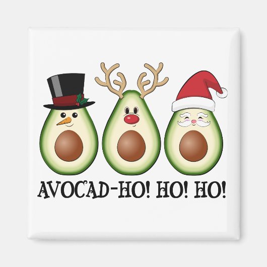 Aimant Avocado de Noël Frosty, Rudolph et Père Noël (Devant)