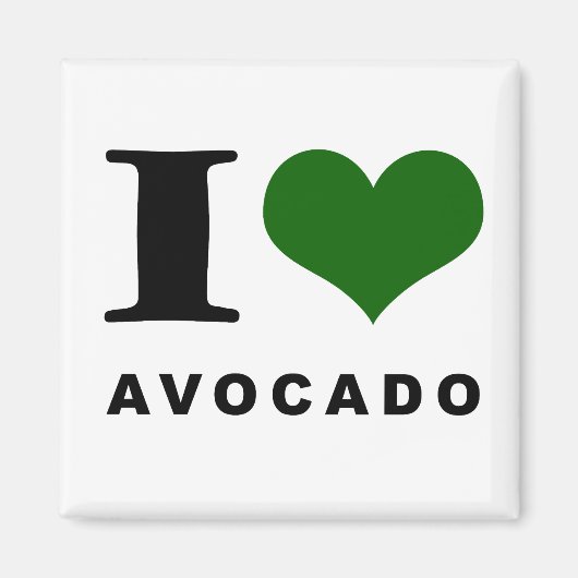 Aimant Avocado, j'adore l'avocat (Devant)