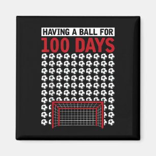 Aimant Avoir Une Boule Pour 100 Jours De Football Scolair
