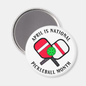 Aimant Avril est le mois national du Pickleball (Recto/Verso)