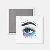 Aimant Aw. prévention du suicide au ruban Turquoise pourp (Recto/Verso)