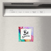 Aimant Awesome rose et turquoise Aquarelle Abstraite (In Situ (Lave-vaisselle))