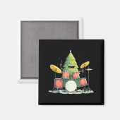 Aimant Awesome Xmas Tree With Drums For Rocking Christmas (Recto/Verso)
