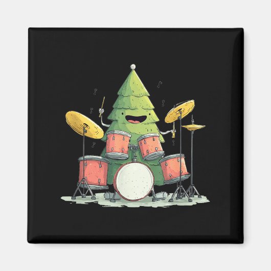 Aimant Awesome Xmas Tree With Drums For Rocking Christmas (Devant)