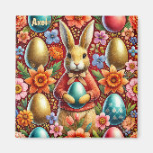 Aimant AXEL~ Lapin de Pâques et Oeufs ~ (Devant)