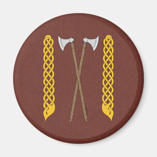 Aimant Axes danois/viking traversés par une plaque (Devant)