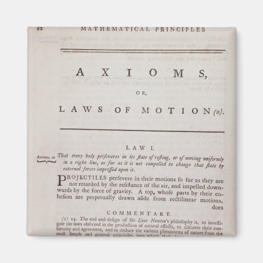 Aimant Axioms, ou Lois de Motion, du Volume I (Devant)
