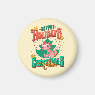 Aimant Axolotl drôle Joyeuses Fêtes Noël Cheers