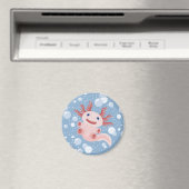 Aimant Axolotl et les bulles Bold Vector Design (In Situ (Lave-vaisselle))