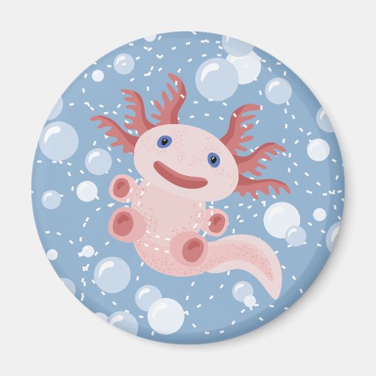 Aimant Axolotl et les bulles Bold Vector Design (Devant)