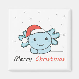Aimant Axolotl Noël Neige Animaux d'hiver Axolotls
