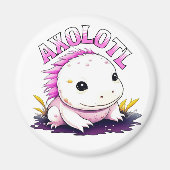 Aimant Axolotl rose et blanc (Devant)