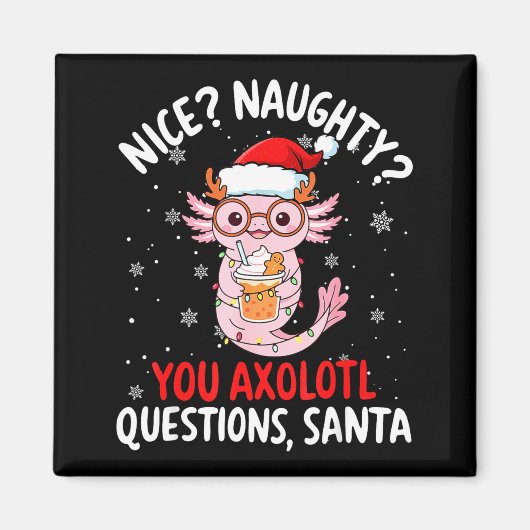 Aimant Axolotl Santa Hat Axolotl Questions Christmas Boys (Devant)