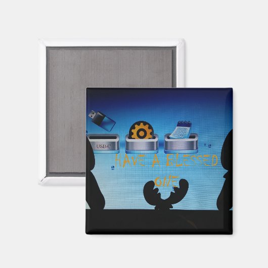 Aimant Ayez un joyeux Noël de Noël - Un numérique festif (Recto/Verso)