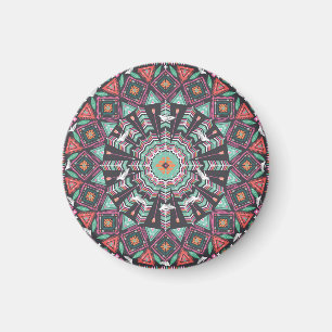 Aimant Aztec géométrique : Motif circulaire coloré