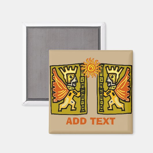 Aimant Aztec Sun, modifier le texte, (Recto/Verso)