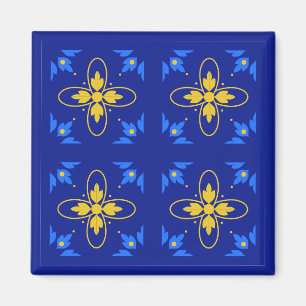 Aimant Azulejo bleu et jaune
