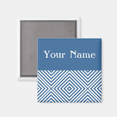 Aimant Azure Diamond Chevron avec nom (Recto/Verso)