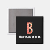 Aimant B Ampoule Marquee Monogram Personnalisée (Recto/Verso)