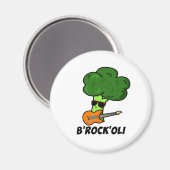 Aimant B-Rock-Oli Funny Rocker Broccoli Pun (Recto/Verso)