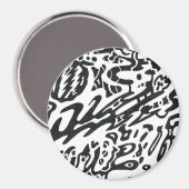 Aimant B&W "Midnight" Abstrait (Recto/Verso)