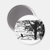Aimant B&W Nevermore Raven Silhouette (Recto/Verso)