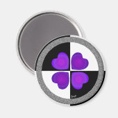 Aimant B&W Purple Hearts Beating (Recto/Verso)