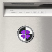 Aimant B&W Purple Hearts Beating (In Situ (Lave-vaisselle))