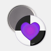 Aimant B&W Purple Hearts Beating (Recto/Verso)