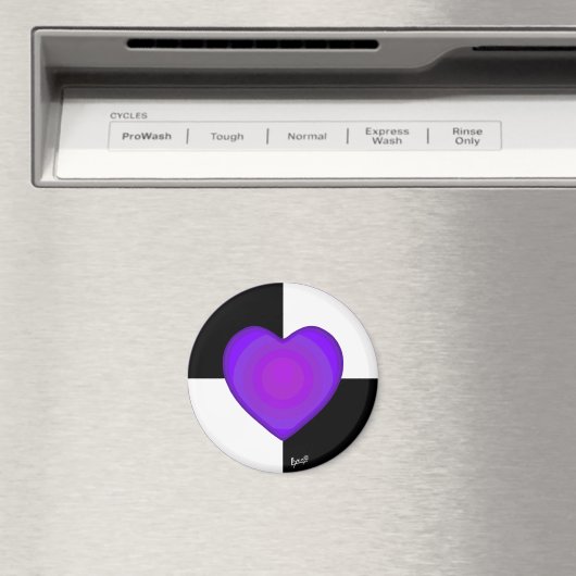 Aimant B&W Purple Hearts Beating (In Situ (Lave-vaisselle))