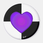 Aimant B&W Purple Hearts Beating (Devant)