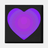 Aimant B&W Purple Hearts Beating (Devant)