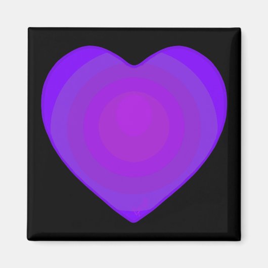 Aimant B&W Purple Hearts Beating (Devant)